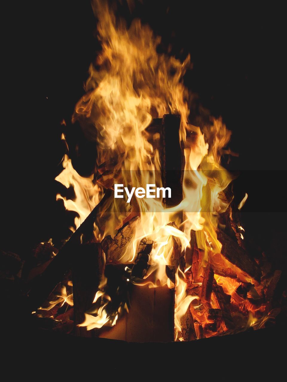 CLOSE-UP OF BONFIRE