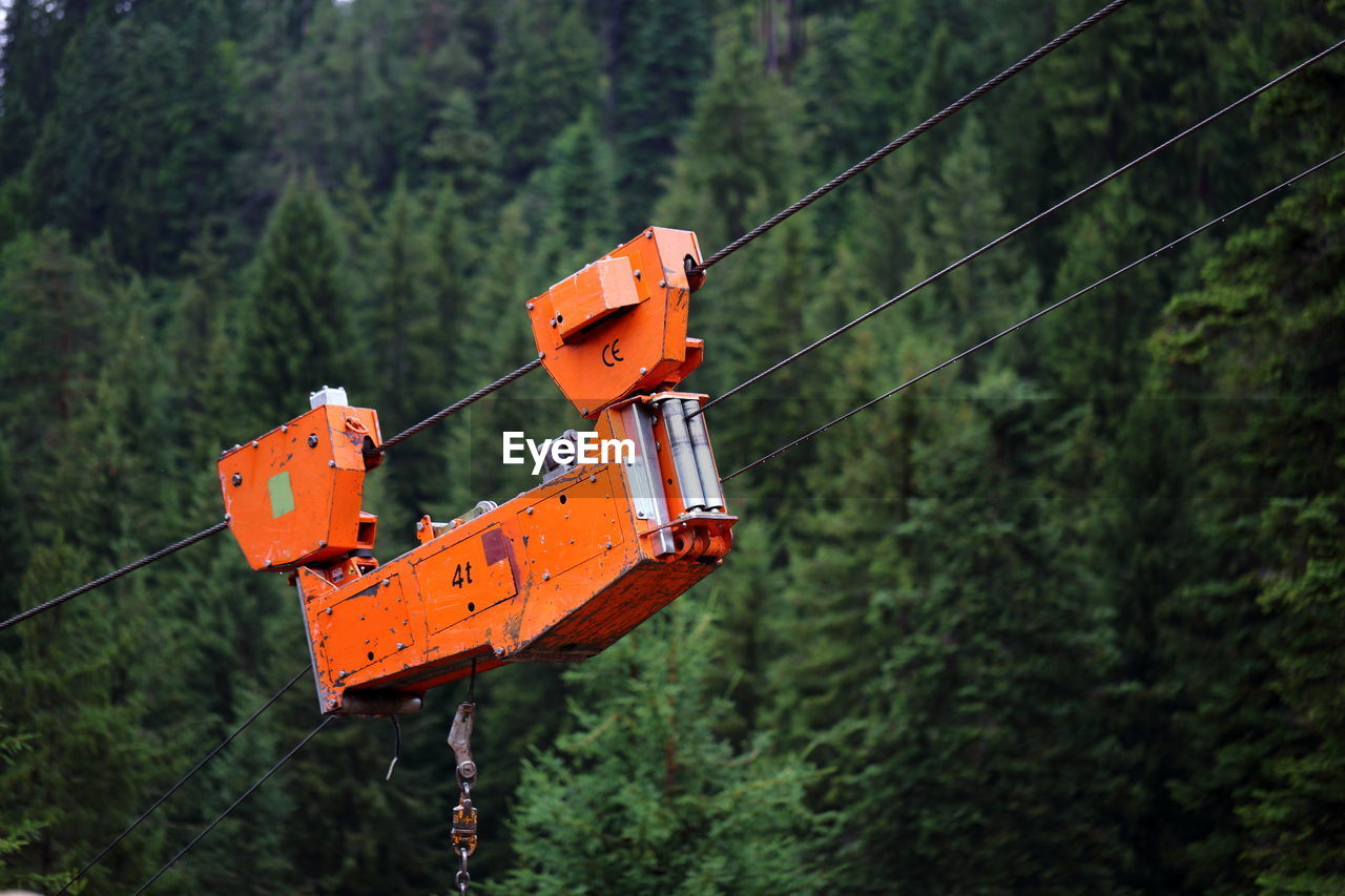 Close-up of forestry industry tree lift 