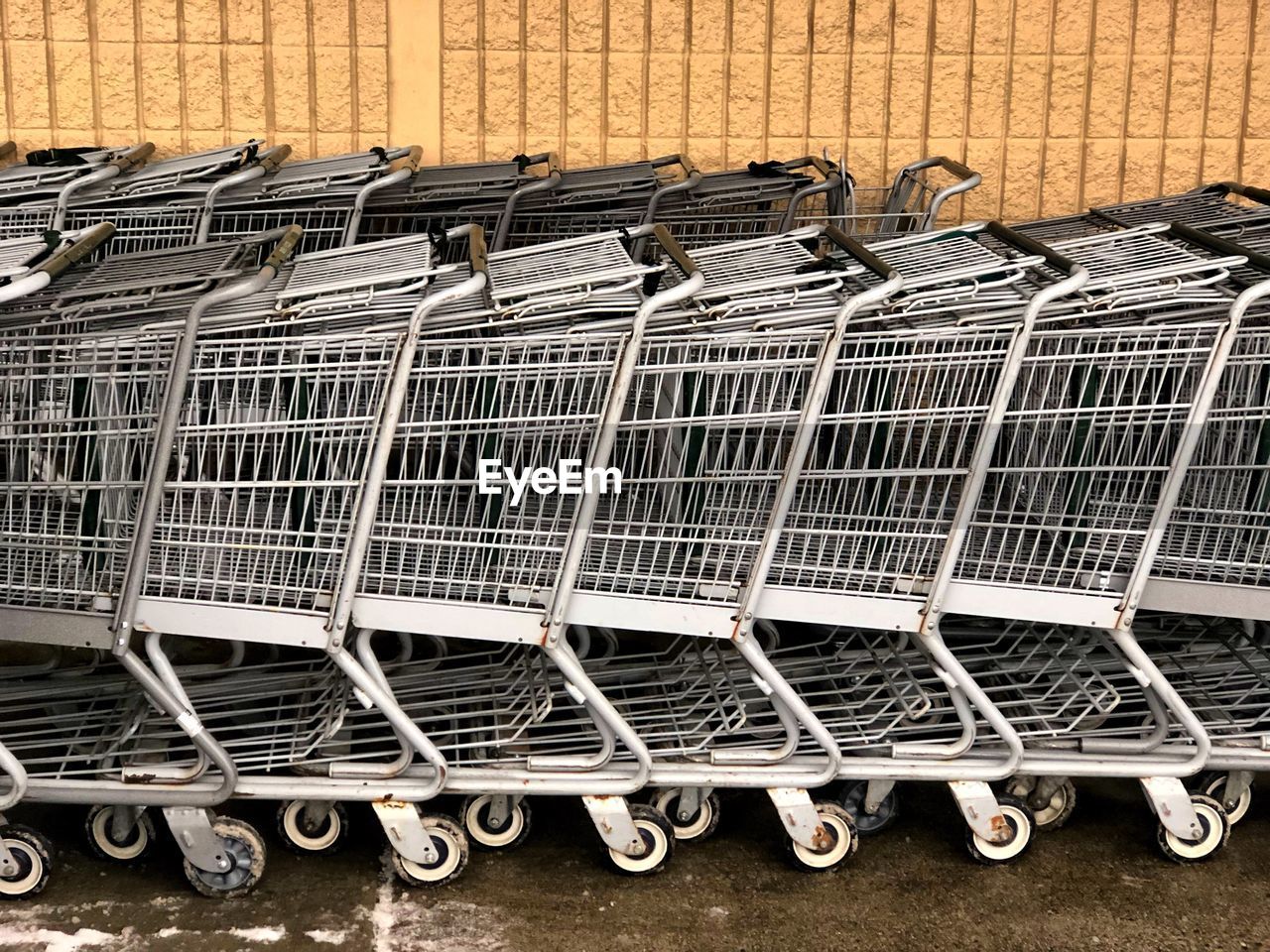 Close-up of shopping carts