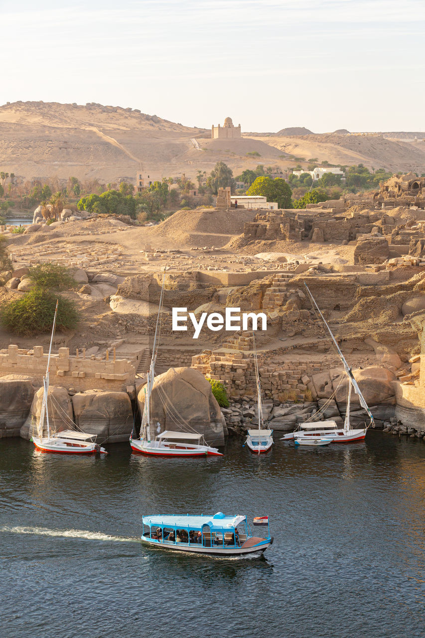 View from cataract hotel of the river nile in aswan egypt