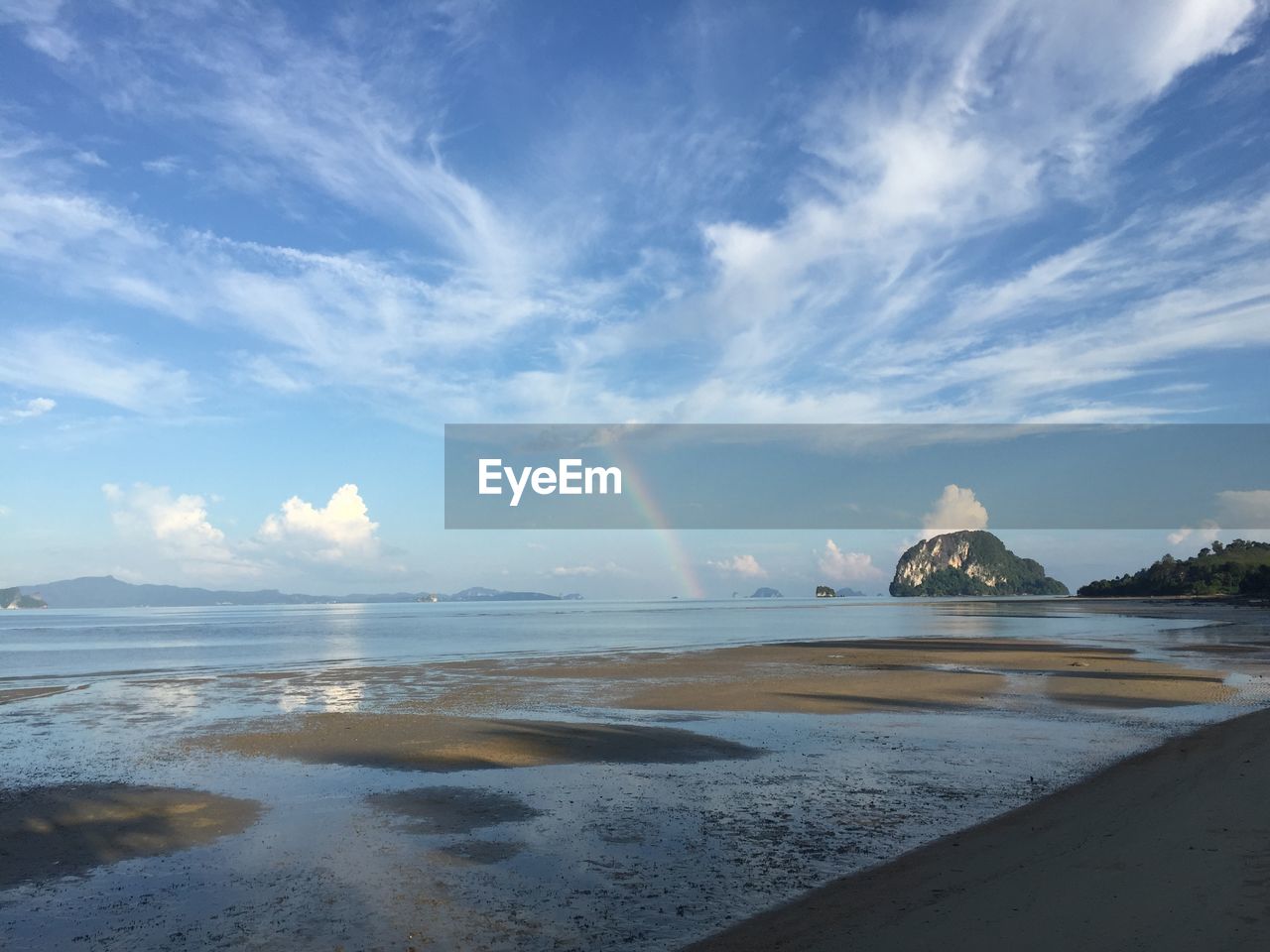 Scenic view of beach against sky