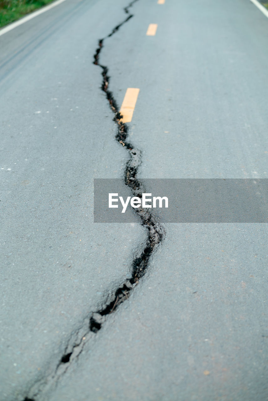 road, road surface, transportation, asphalt, sign, symbol, day, city, no people, street, high angle view, road marking, nature, blue, marking, white, outdoors, communication, the way forward, snow, winter, close-up, sidewalk