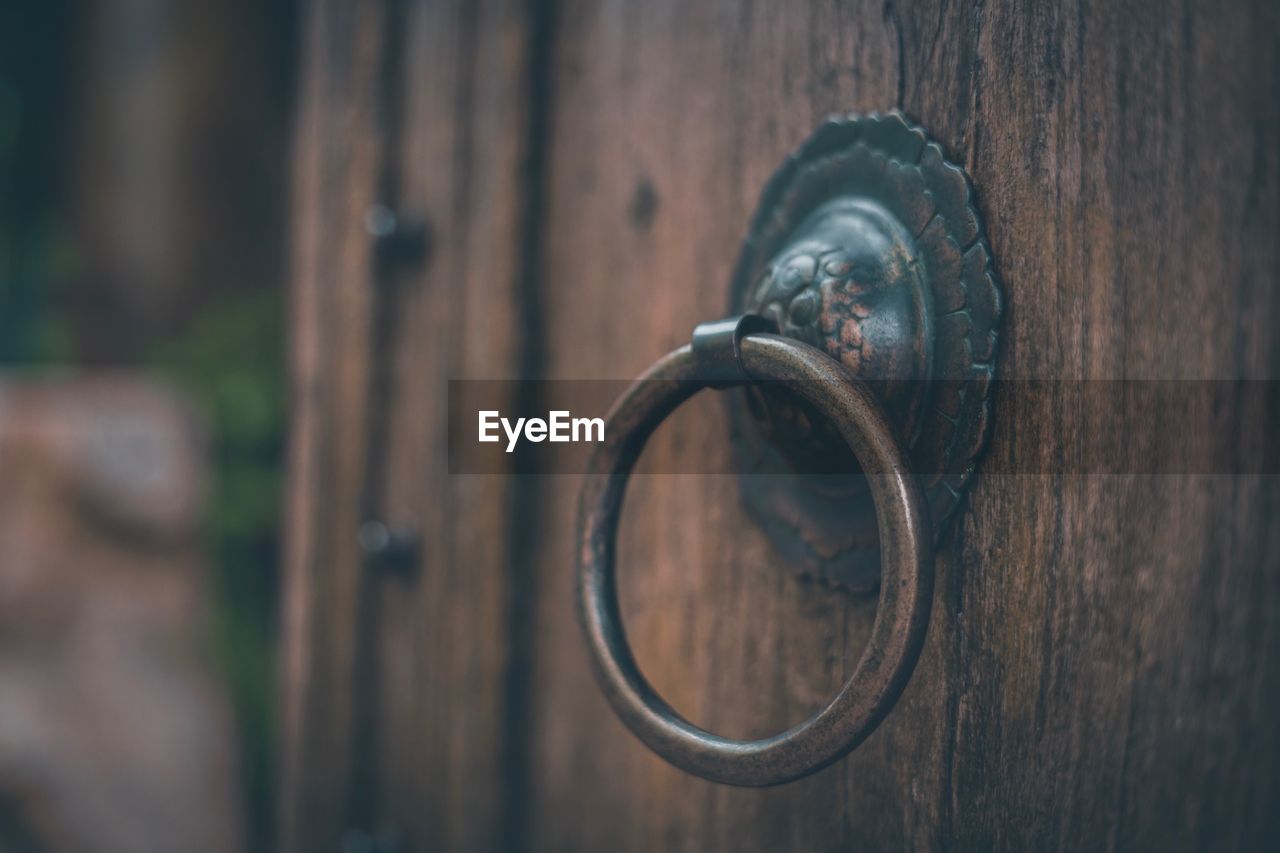 Close-up of old door knocker