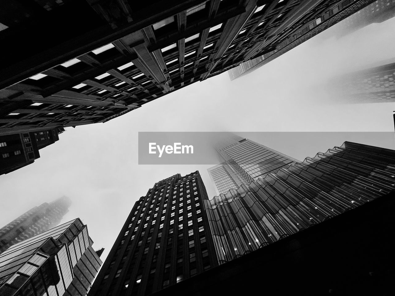 Low angle view of some of the buildings on billionaires row in new york city. 