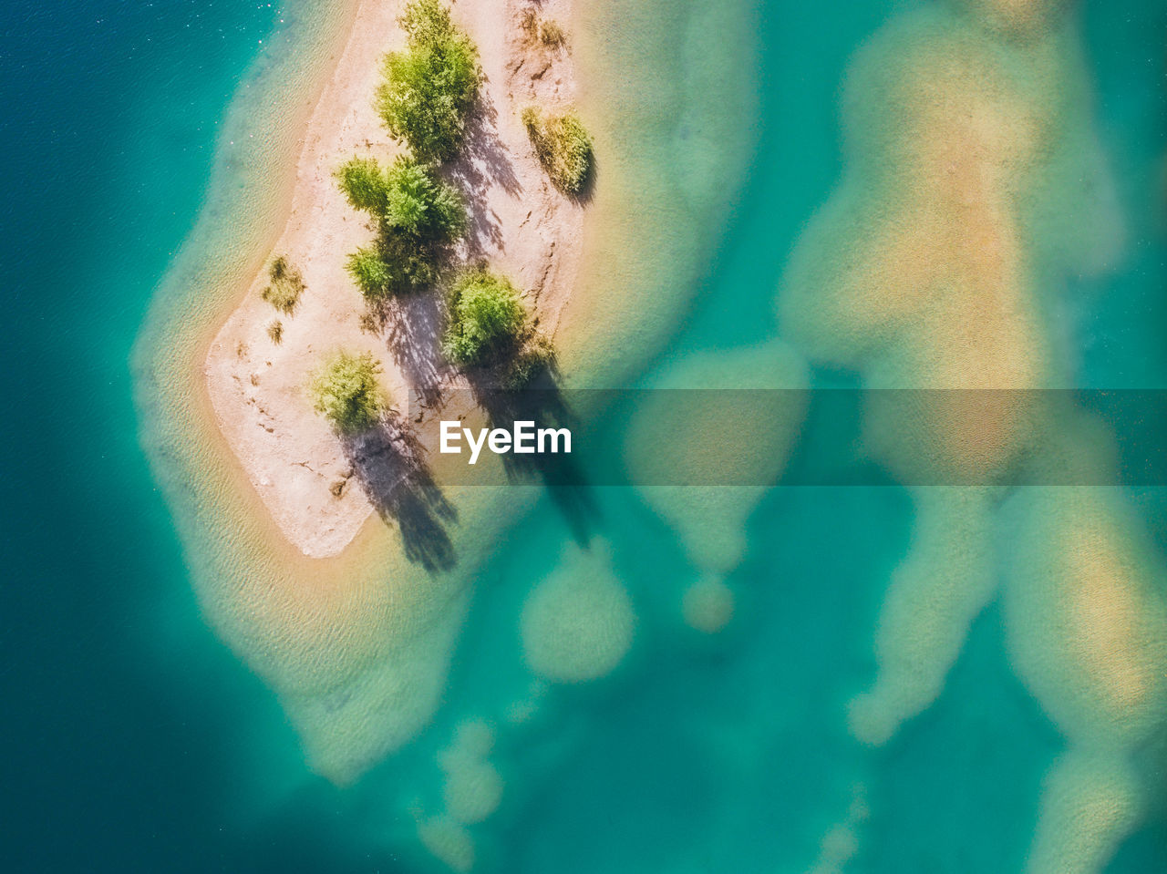Aerial view of island in sea