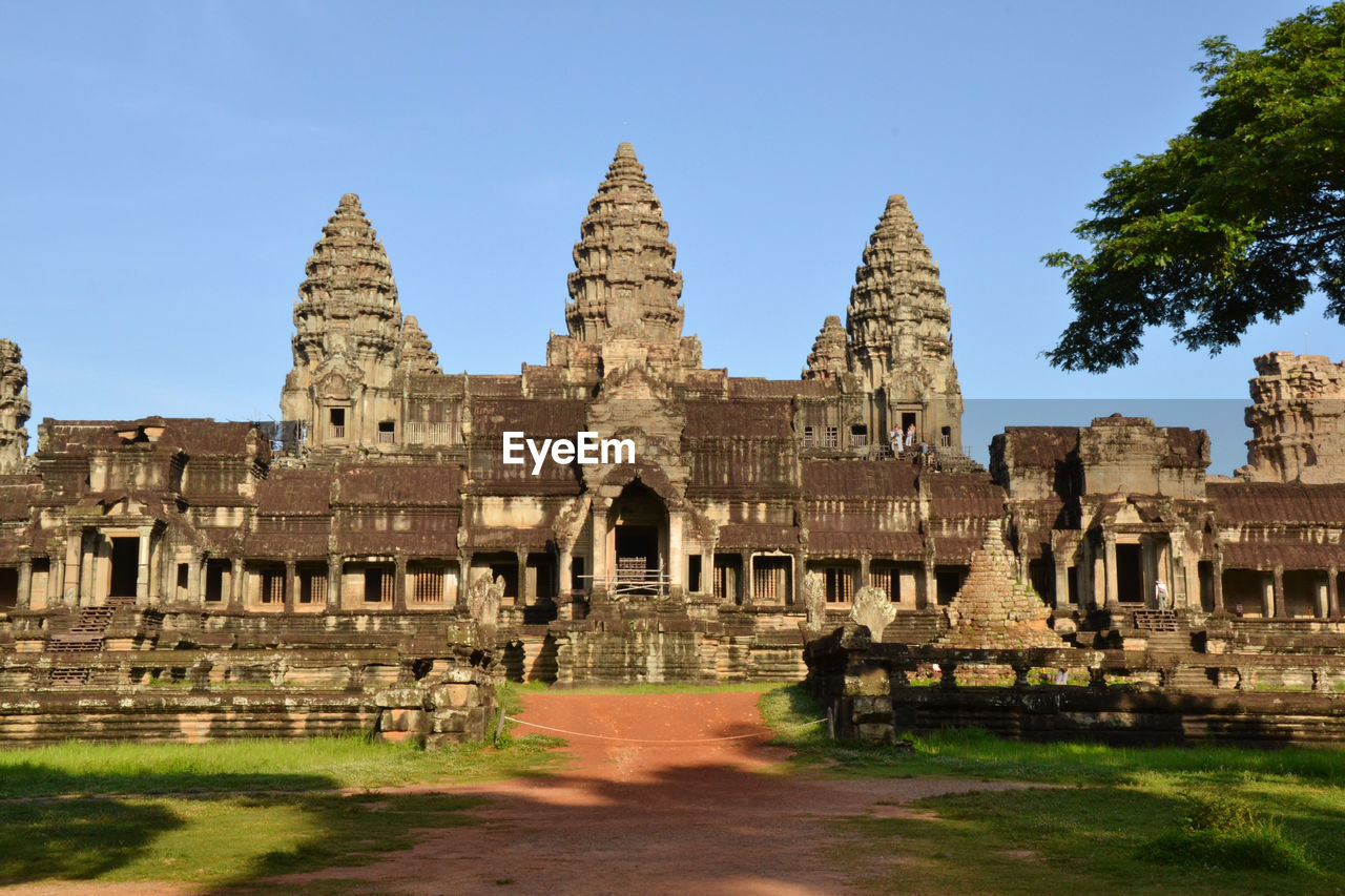 low angle view of historic building against clear sky