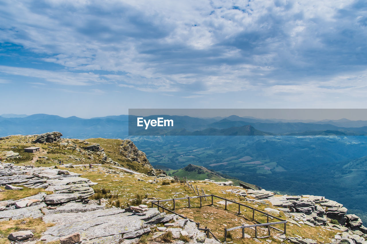 SCENIC VIEW OF MOUNTAINS AND BUILDINGS AGAINST SKY