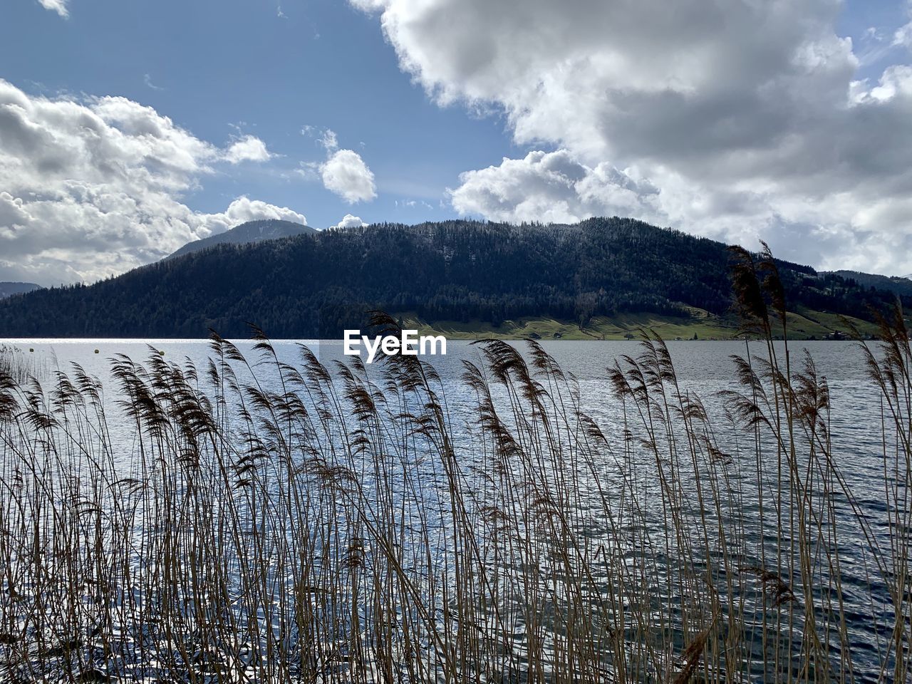 Scenic view of land against sky during winter