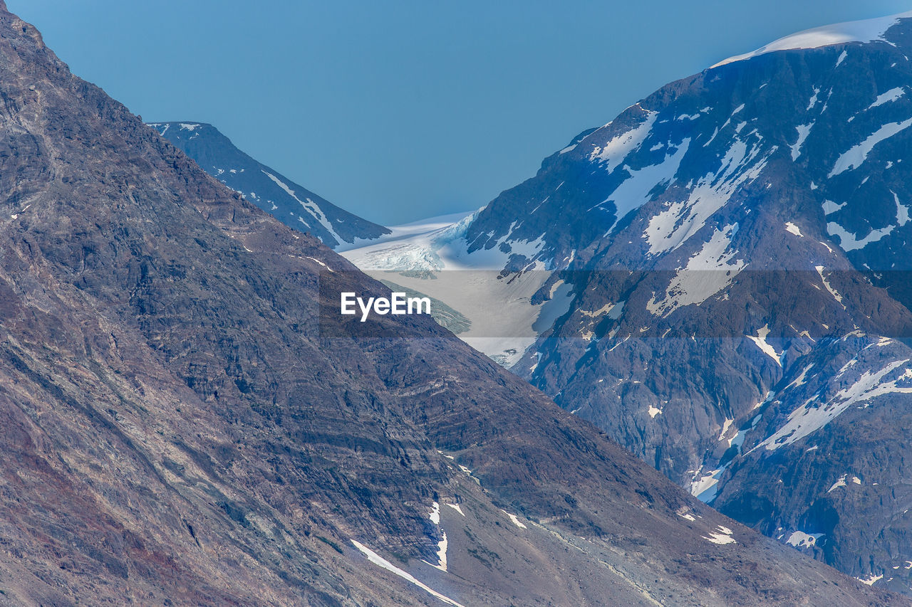 Scenic view of snowcapped mountain range