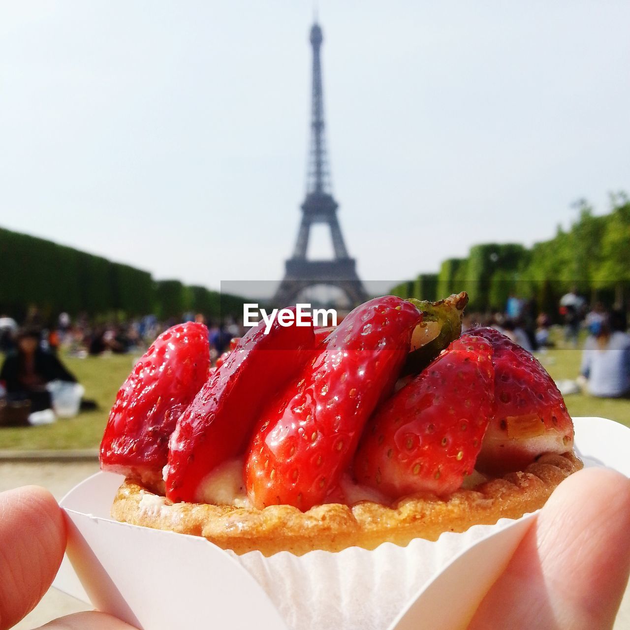 Cropped image of person holding dessert