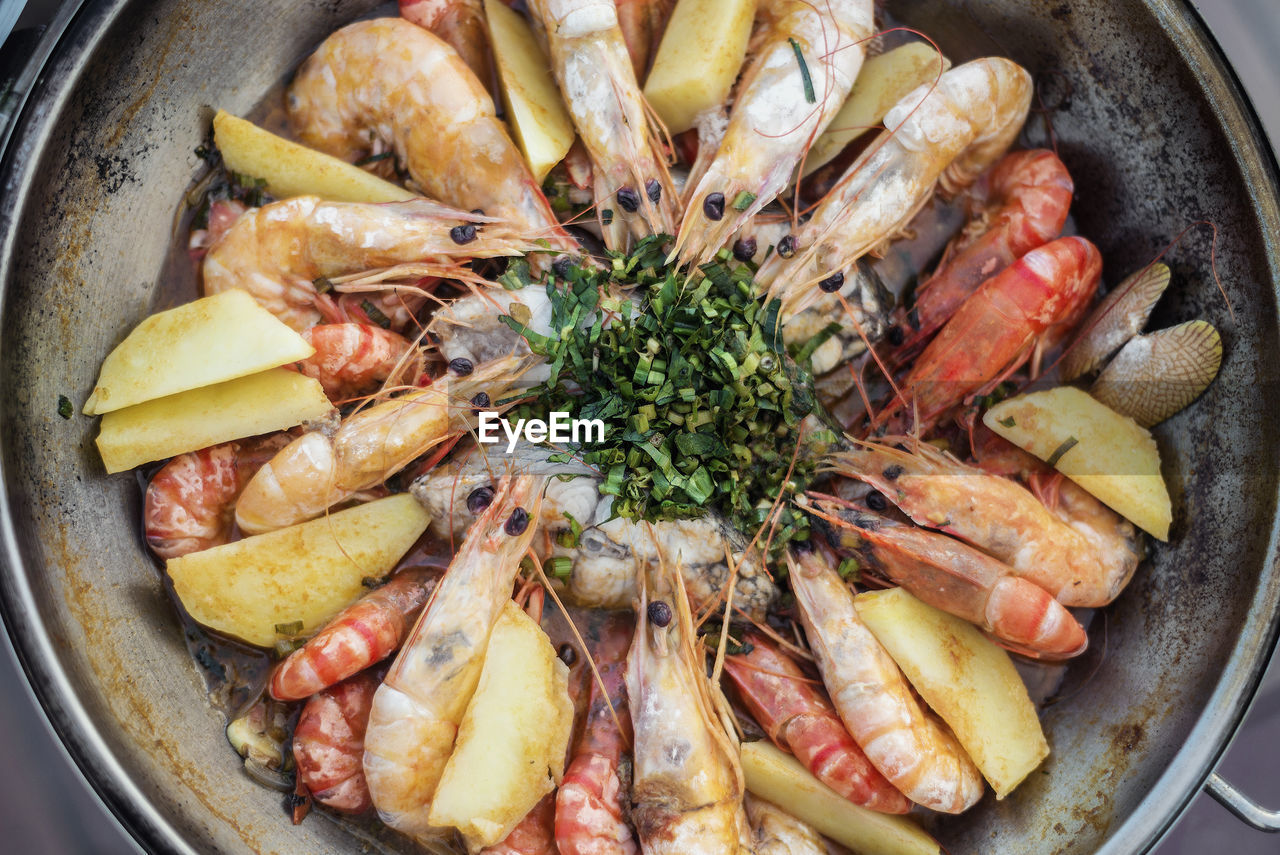 high angle view of food in container