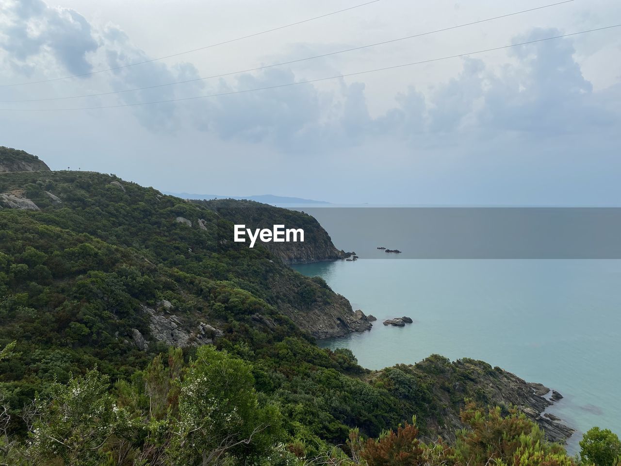 high angle view of sea against sky