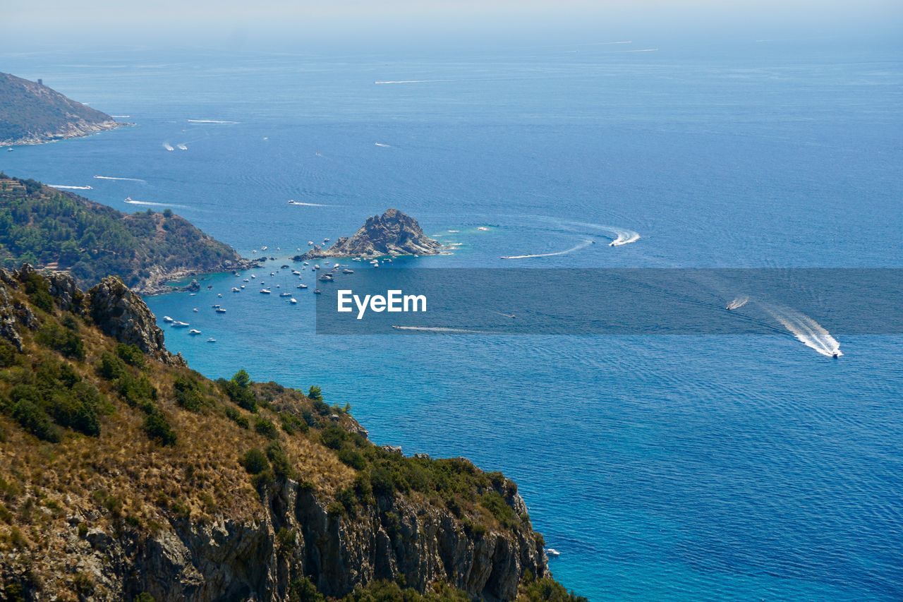 High angle view of sea against sky