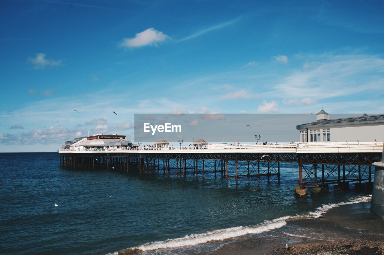 VIEW OF PIER ON SEA AGAINST SKY