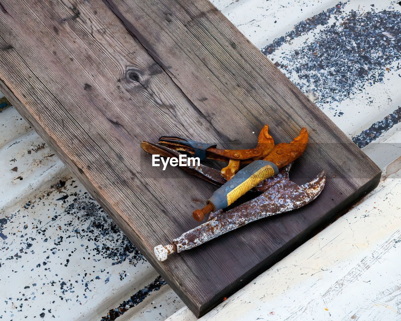 HIGH ANGLE VIEW OF SNAKE ON WOOD