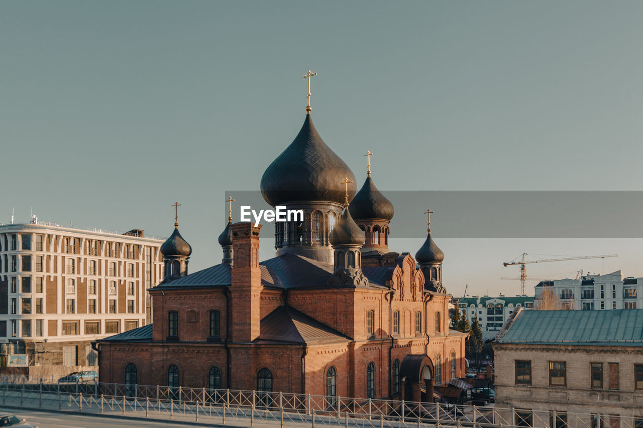 Low angle view of cathedral against clear sky