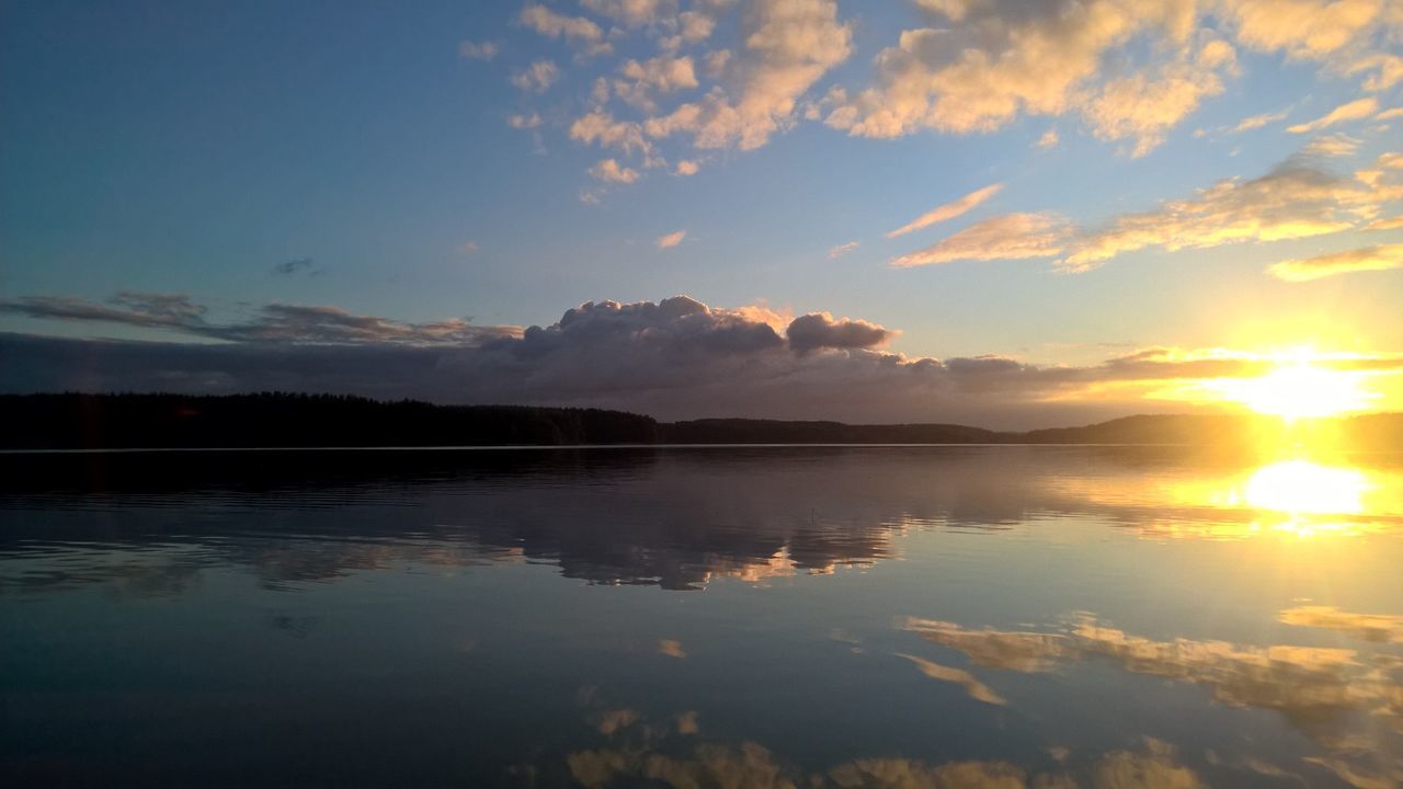 Sky reflecting on lake against sky