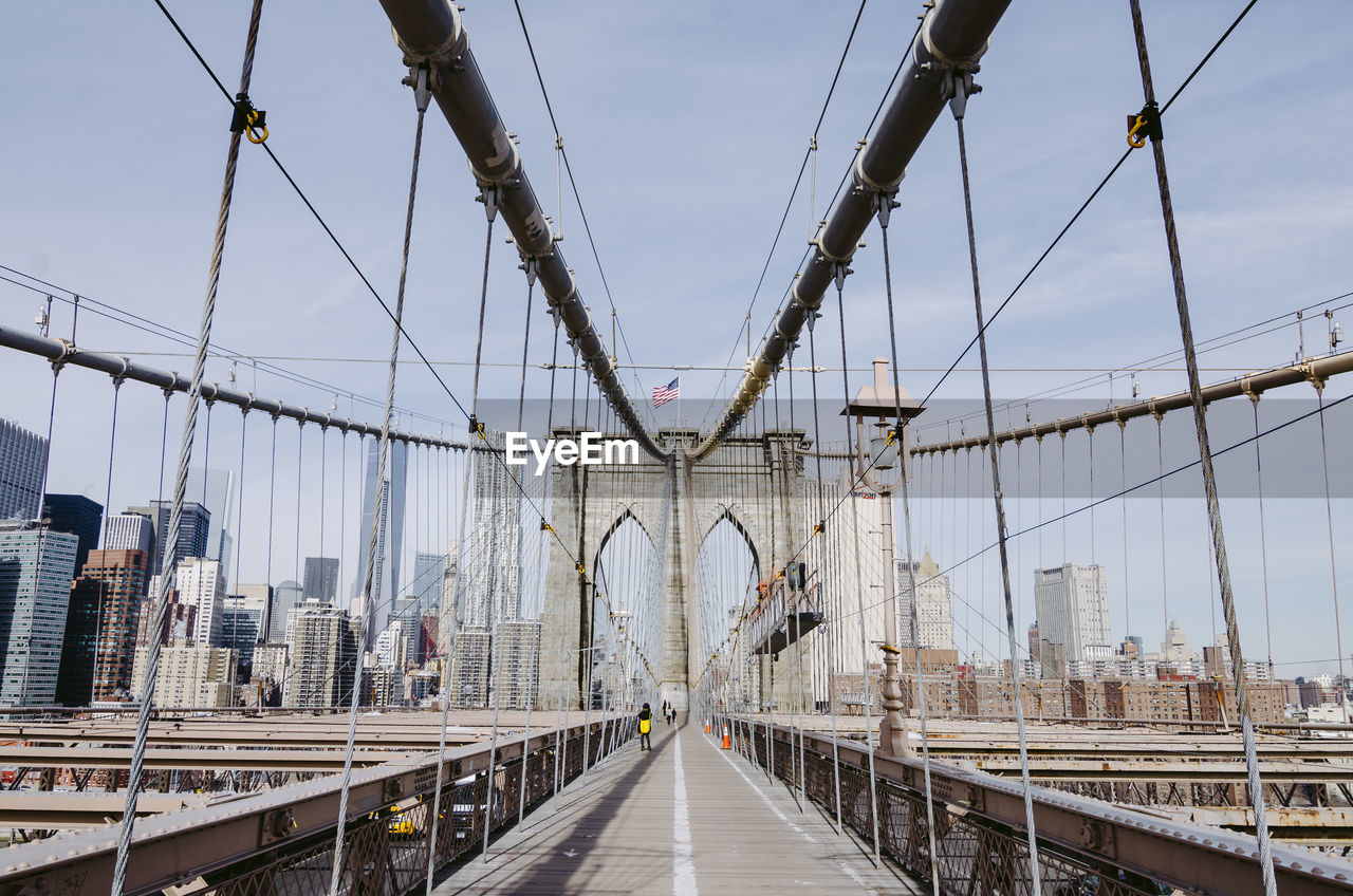 View of suspension bridge against sky