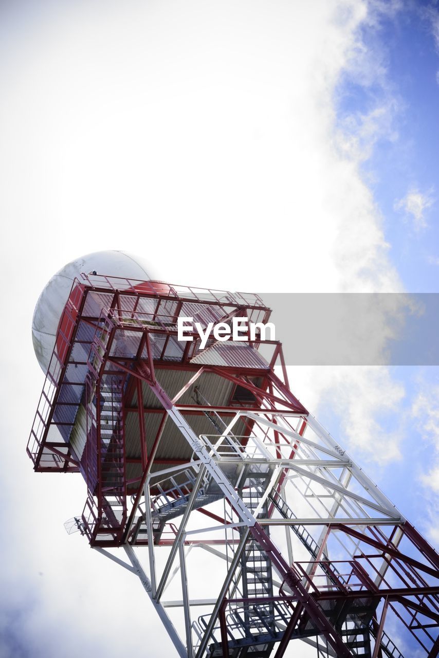 LOW ANGLE VIEW OF AMUSEMENT PARK RIDE AGAINST SKY