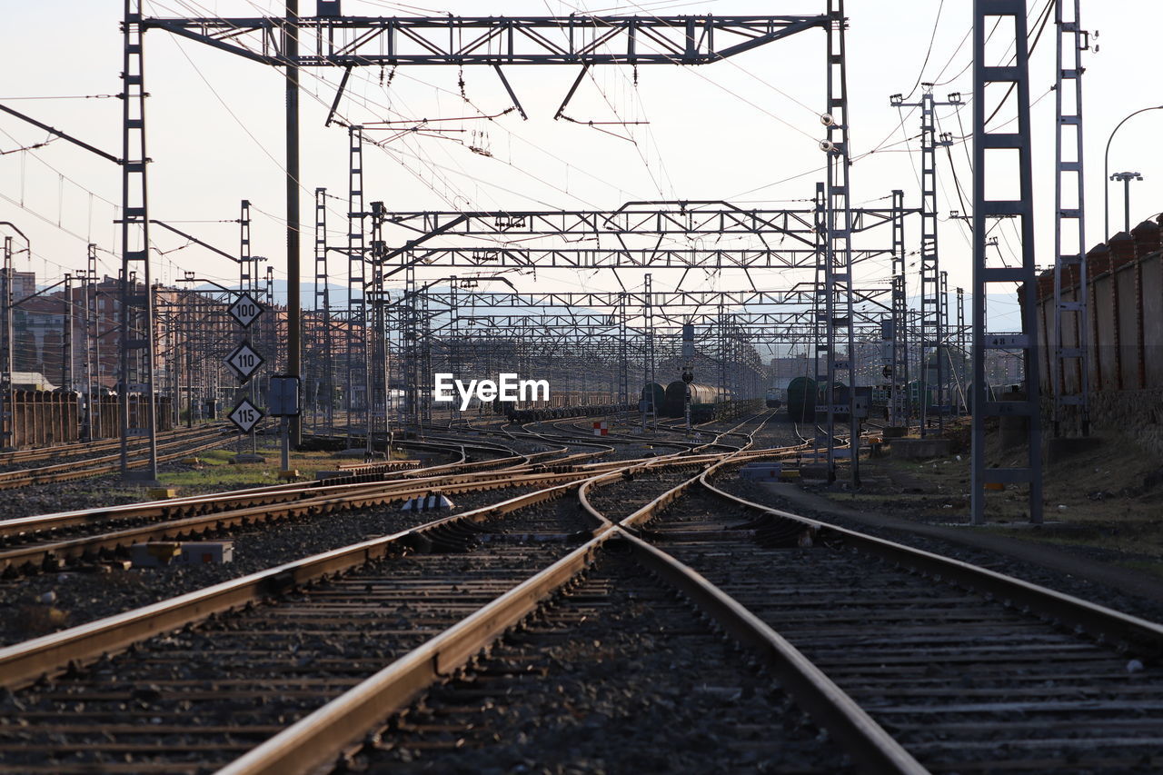 Railroad tracks against sky