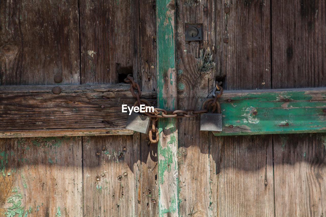 Close-up of old wooden door