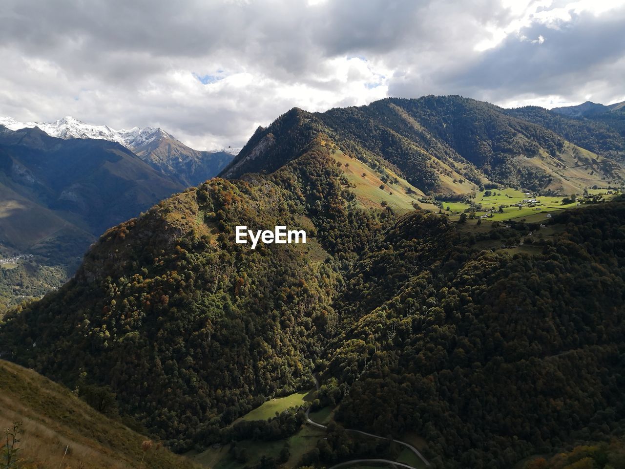 Scenic view of mountains against sky