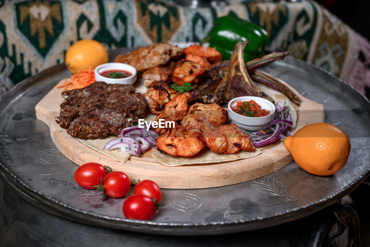 Close-up of food served in plate