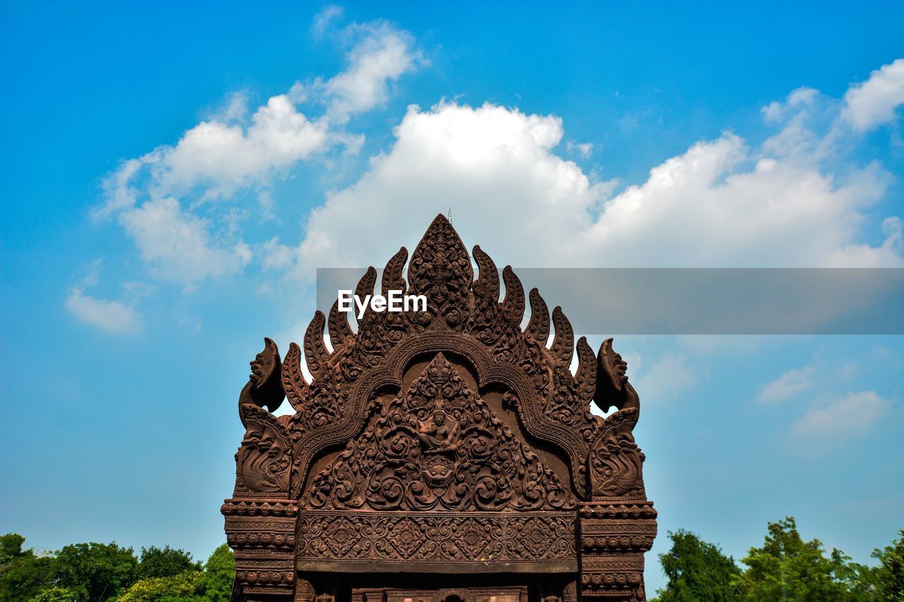 Low angle view of historic temple