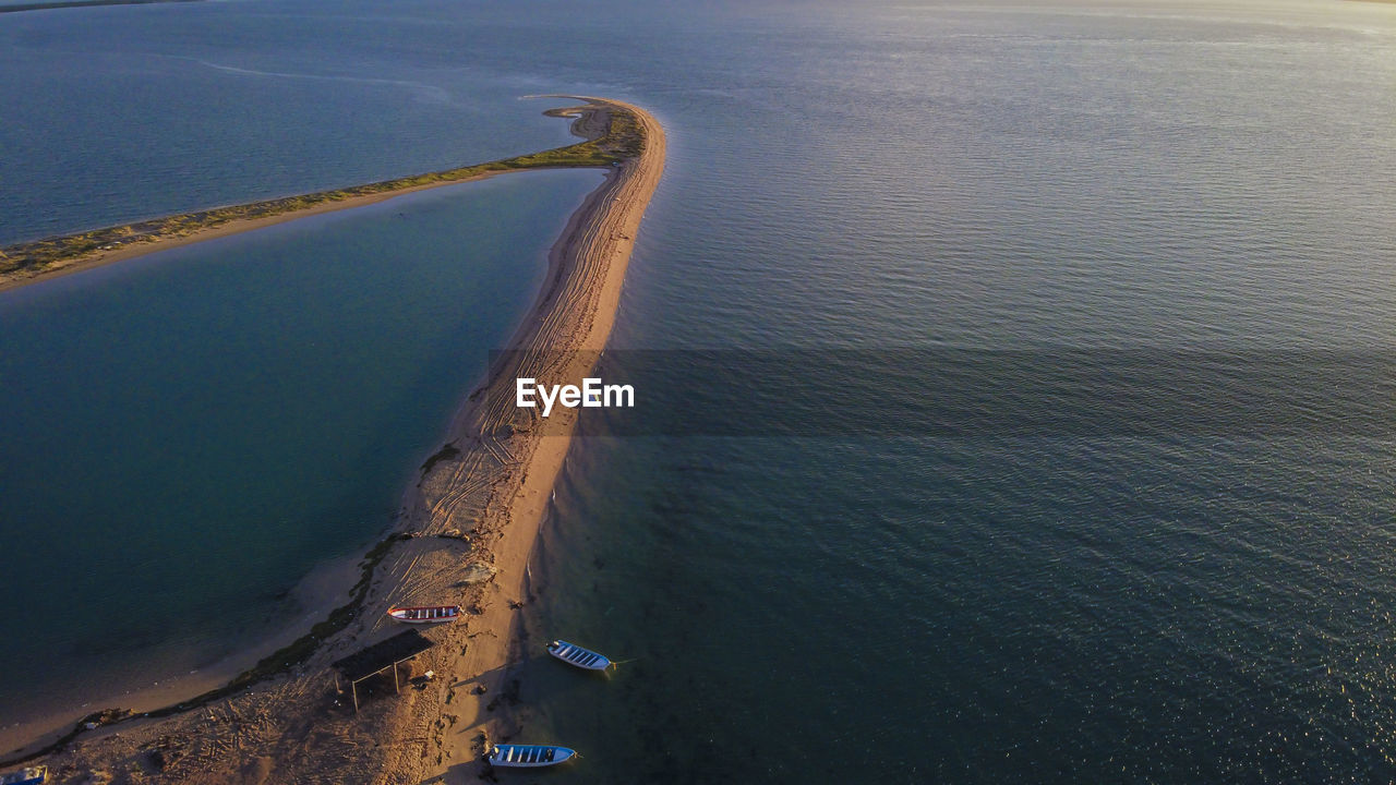 High angle view of beach