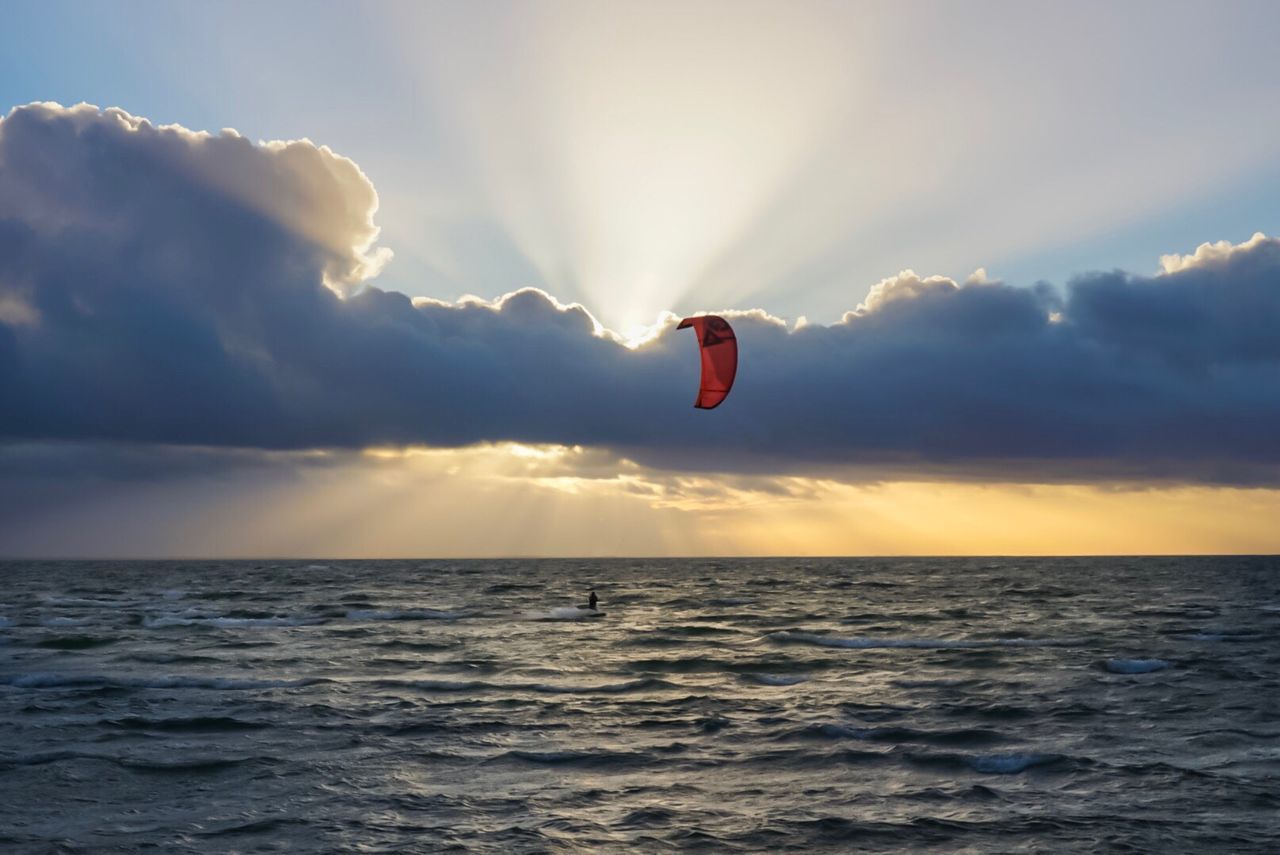SCENIC VIEW OF SUNSET OVER SEA
