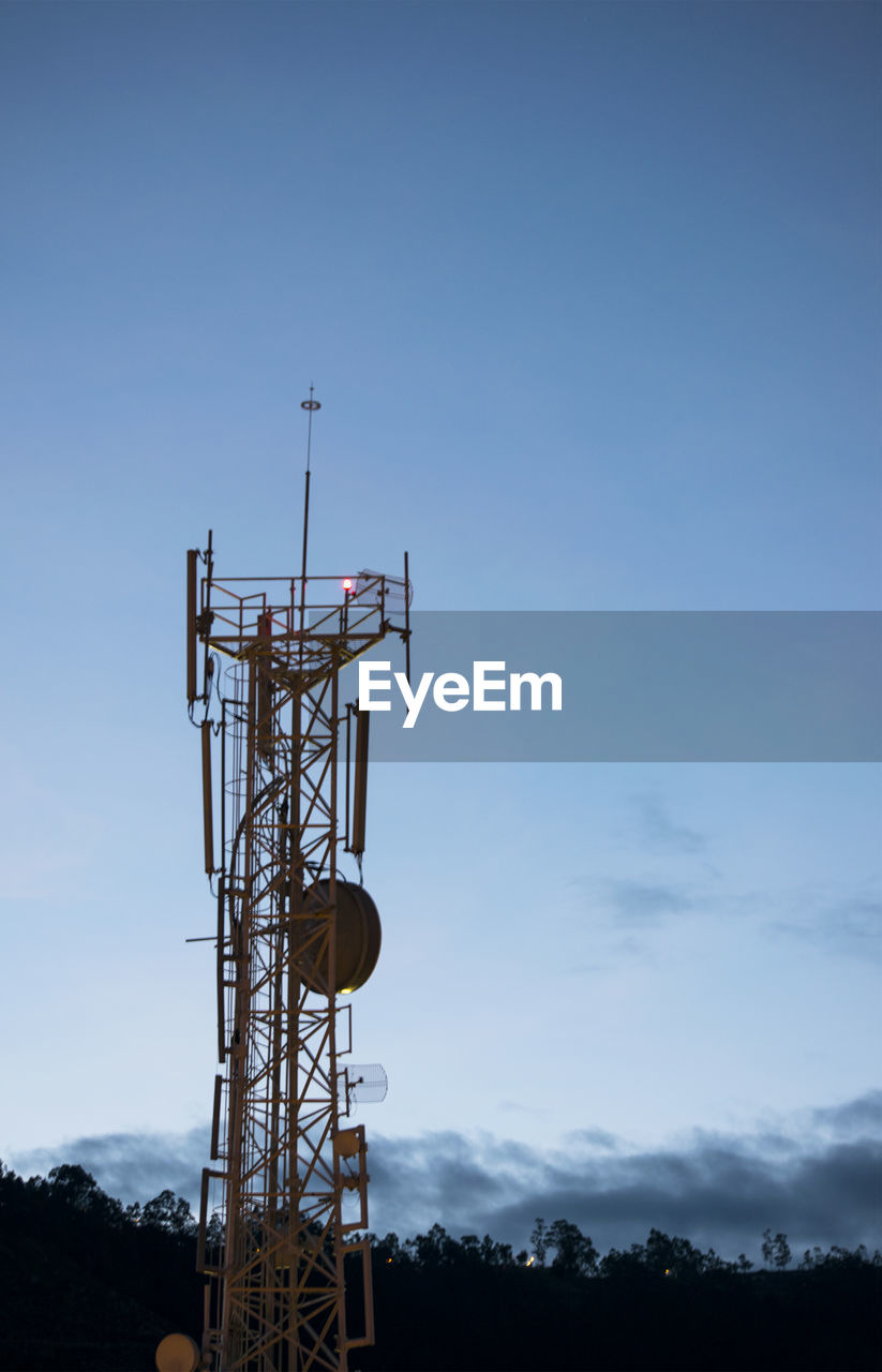 Communications tower against sky