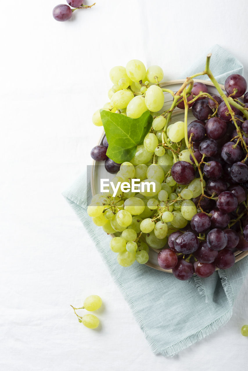 high angle view of fruits on table