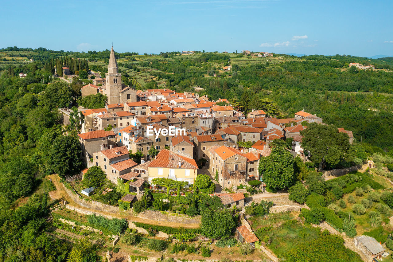 high angle view of townscape