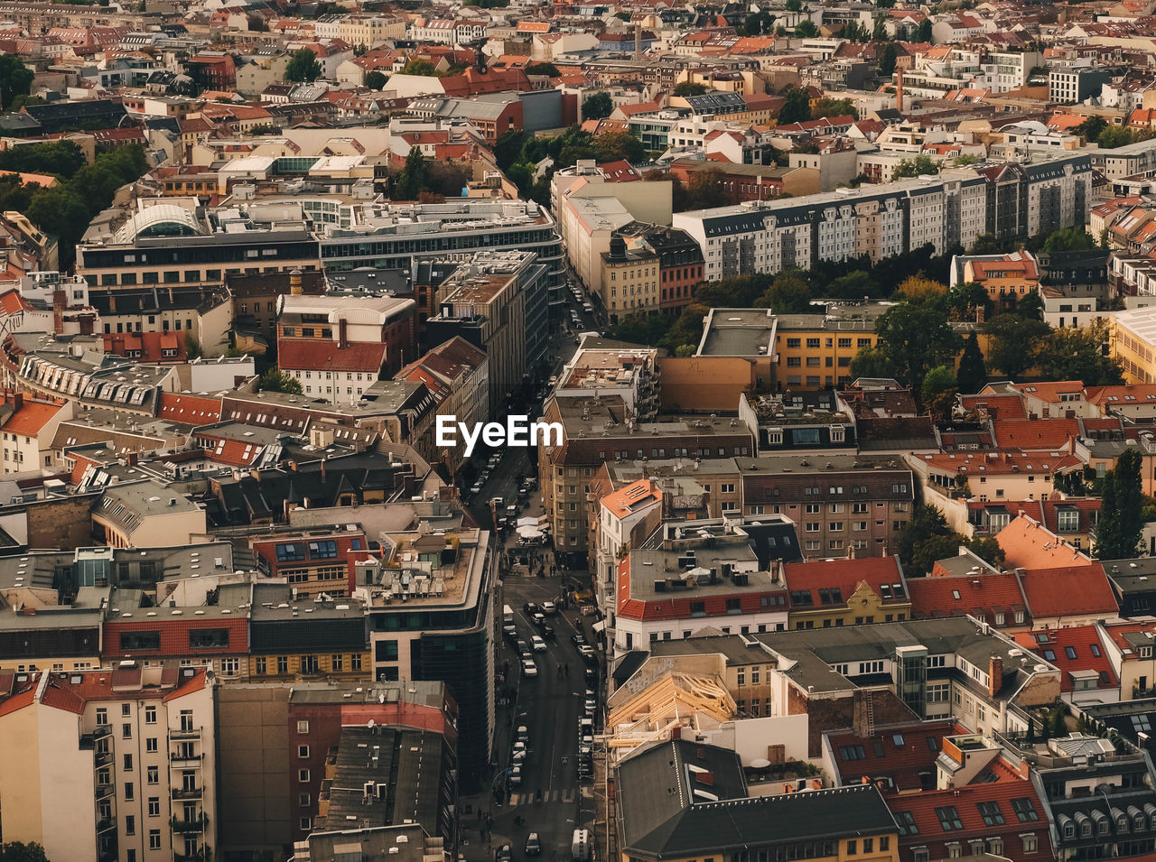 High angle view of townscape