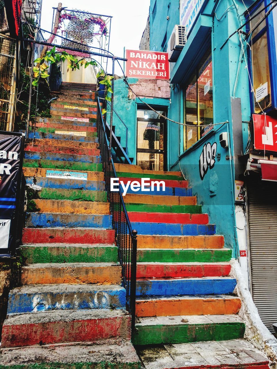 VIEW OF STAIRS ALONG BUILDINGS