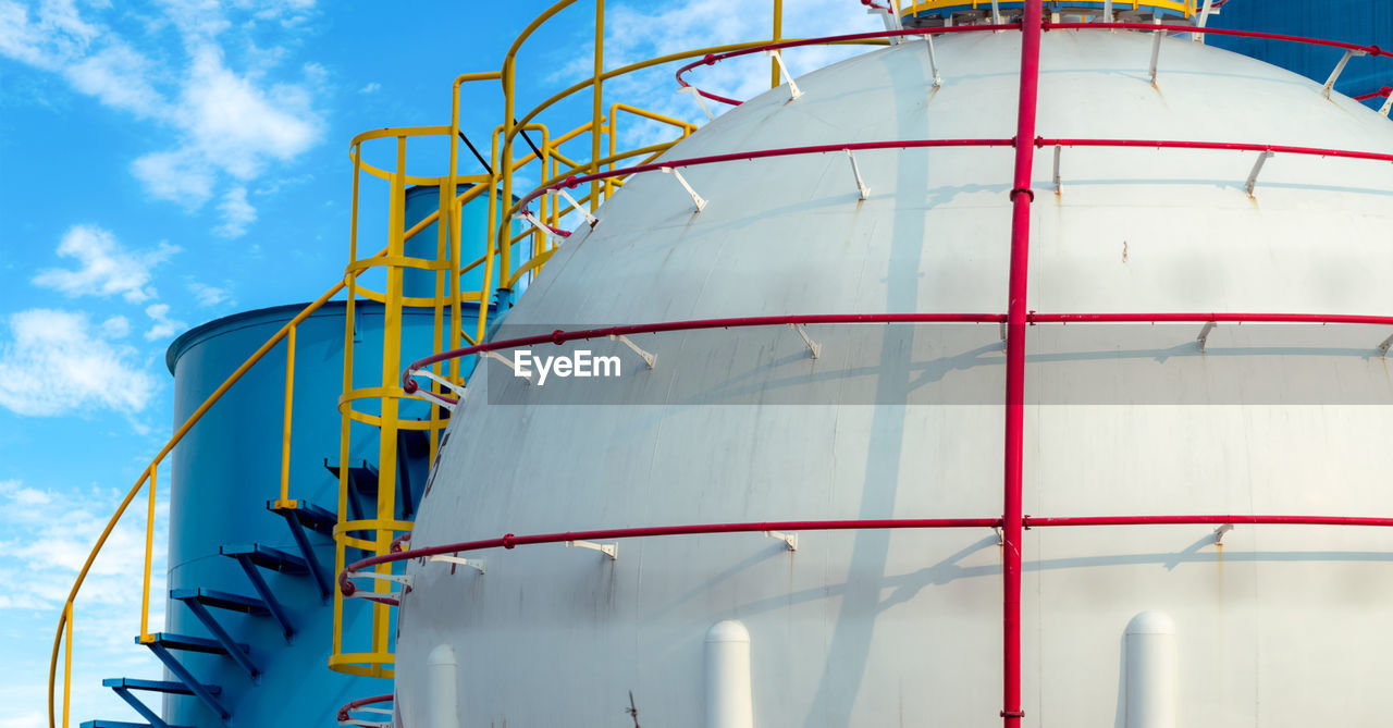 Industrial gas storage tank. lng or liquefied natural gas storage tank. spherical gas reservoirs 