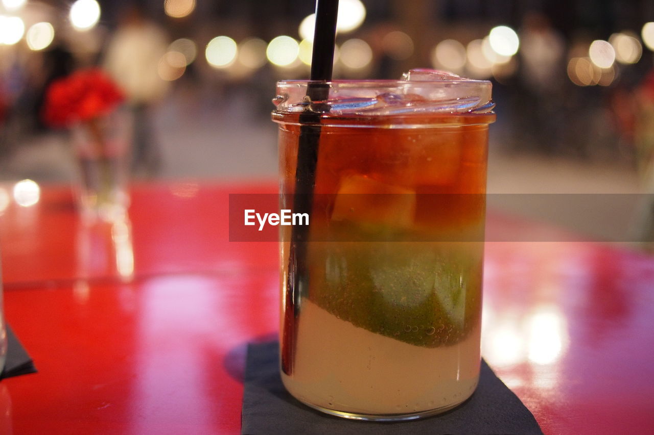 Close-up of drink on table