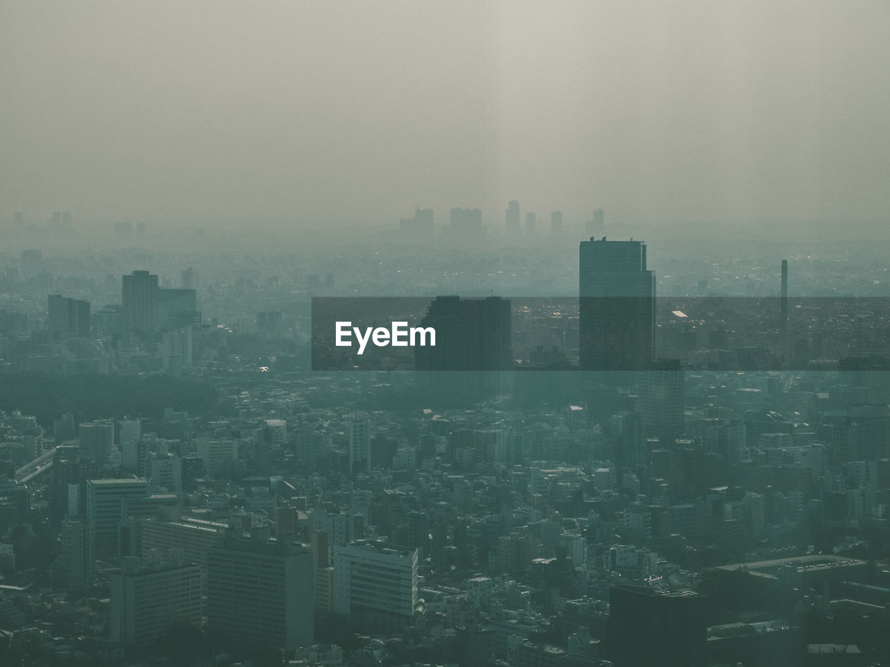 High angle shot of cityscape against clear sky