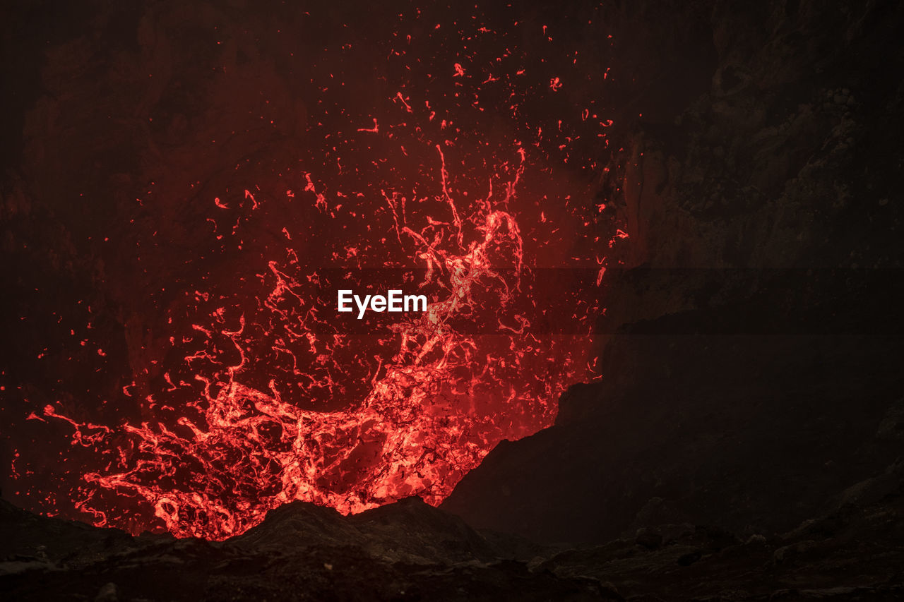 Volcanic eruption of the yasur on the island of tanna