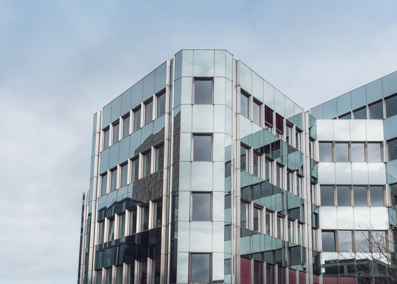 low angle view of building against sky