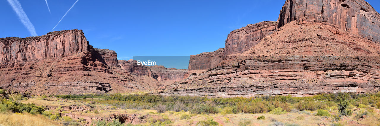 Moab panorama views colorado river jackass canyon red cliffs canyonlands arches national park, utah