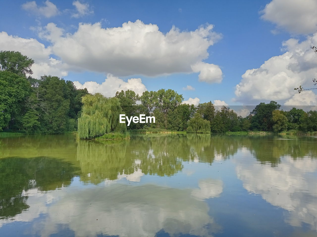 A pond in the park at the palace in nieborów