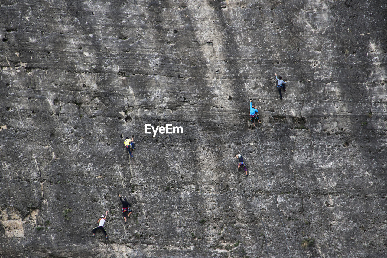 Full frame shot of climbing wall