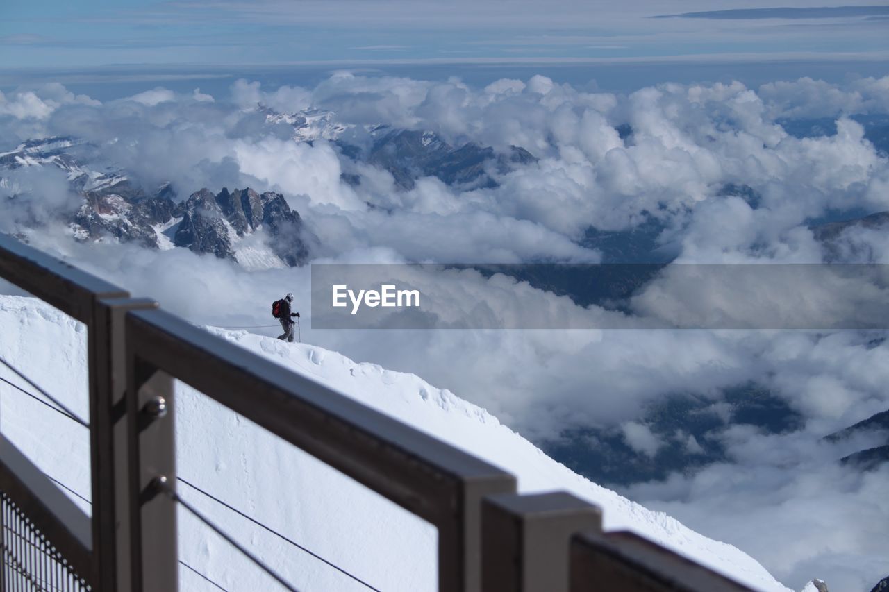 Low angle view of person against sky