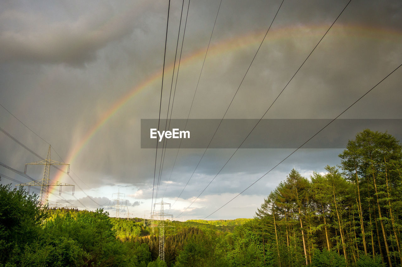 SCENIC VIEW OF RAINBOW OVER TREES AGAINST SKY