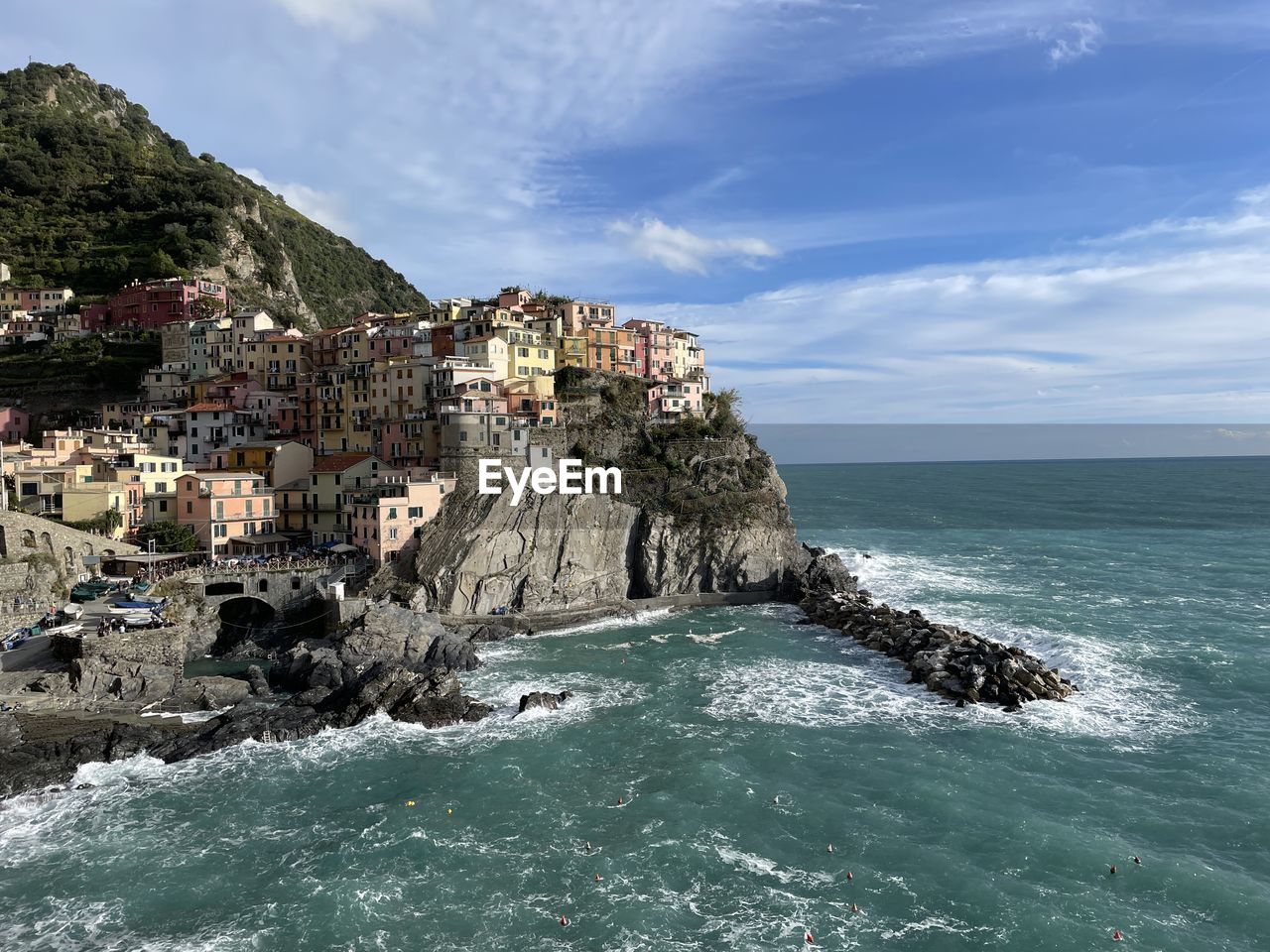 high angle view of sea against sky