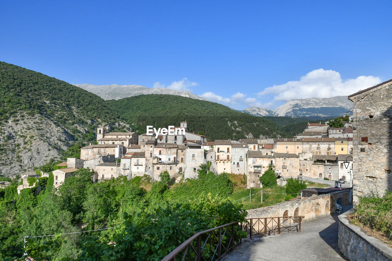 Panoramic view of cansano, a village of abruzzo, italy.