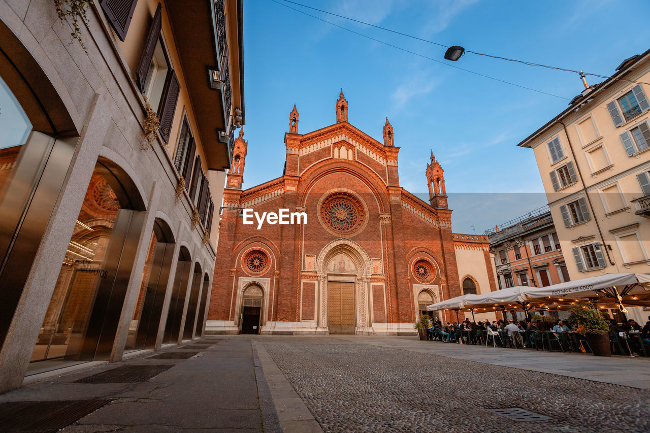 Church of santa maria del carmine with building site during renovation works