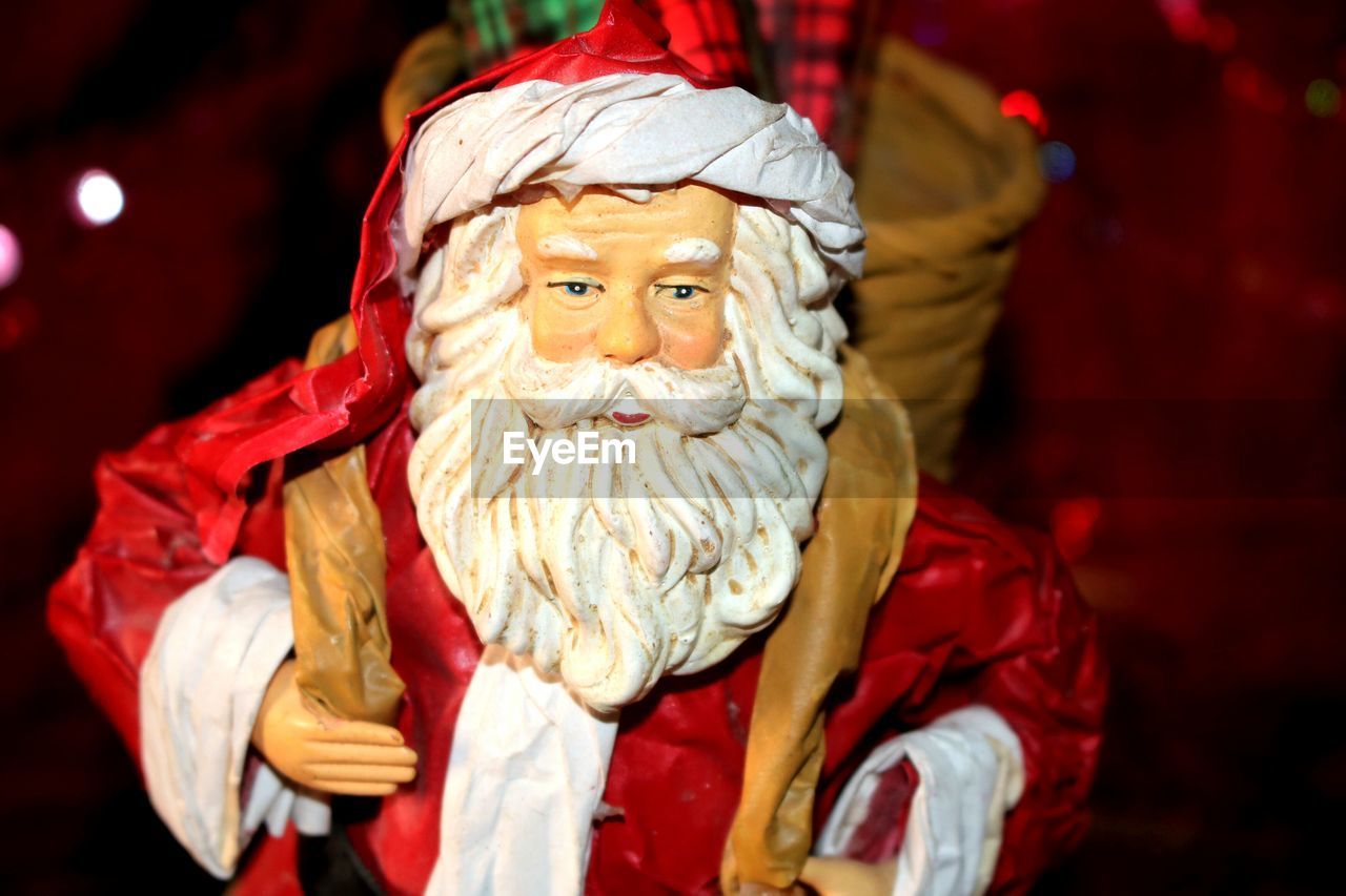 Close-up of santa clause statue