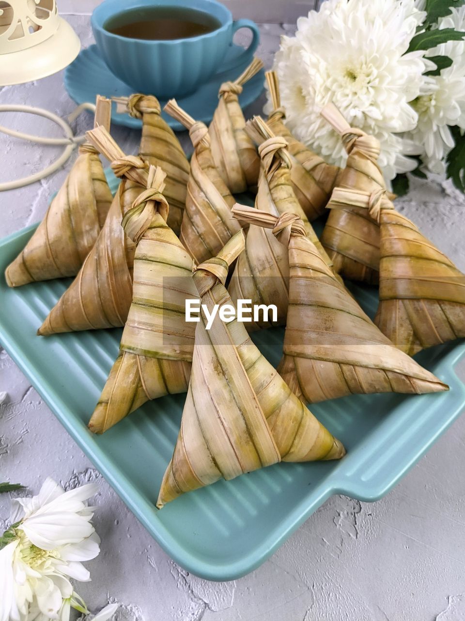 Ketupat is the most delicious malay cuisine during hari raya made from coconut milk and sticky rice 